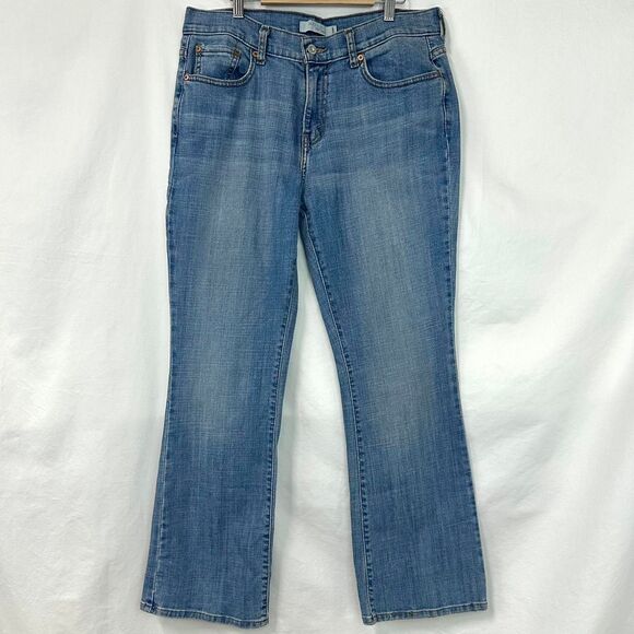 LEVI'S 515 Bootcut Blue Denim Jeans Pockets Women's 10 Short 2000s Y2K Western - Picture 1 of 8